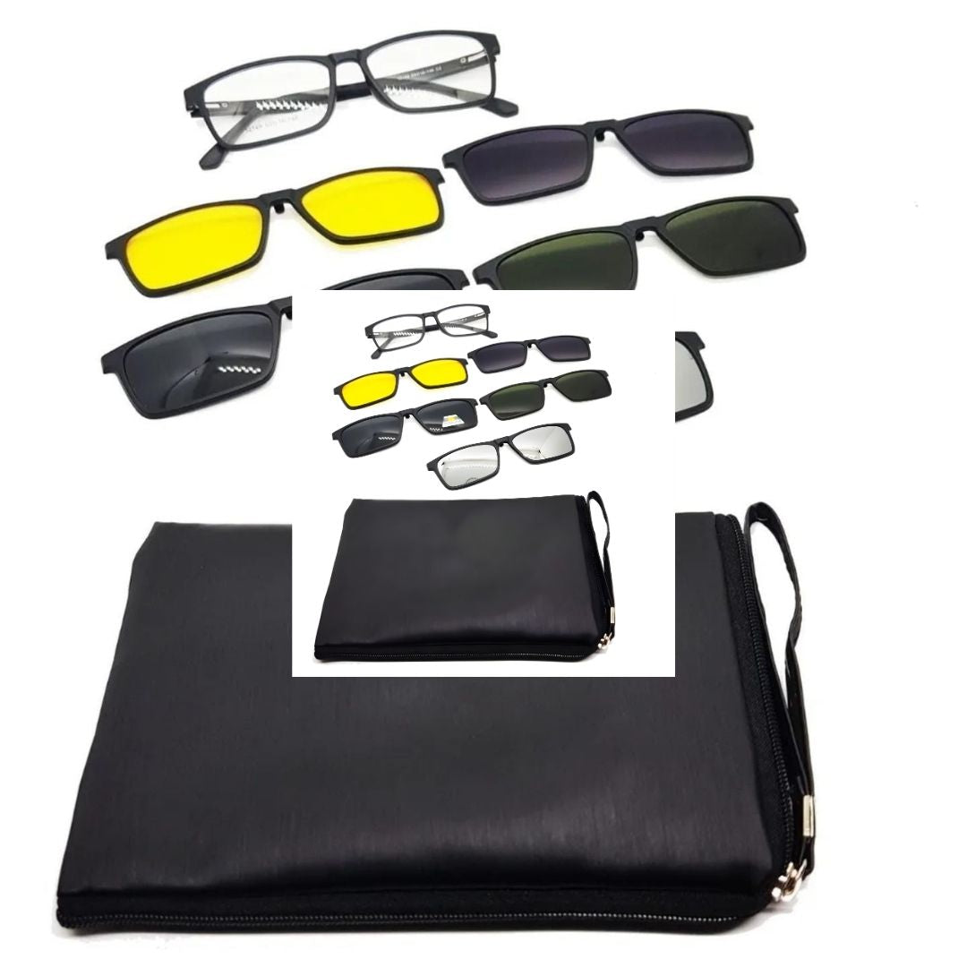 Gafas 5-en-1 con Clips Magnéticos – Protección, Estilo y Visión para Cada Momento
