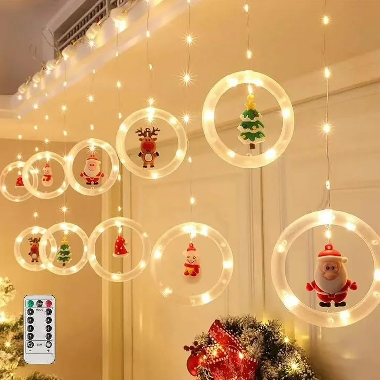 Luces LED Navideñas con Figuras – Decora tu hogar con un brillo mágico y festivo ✨