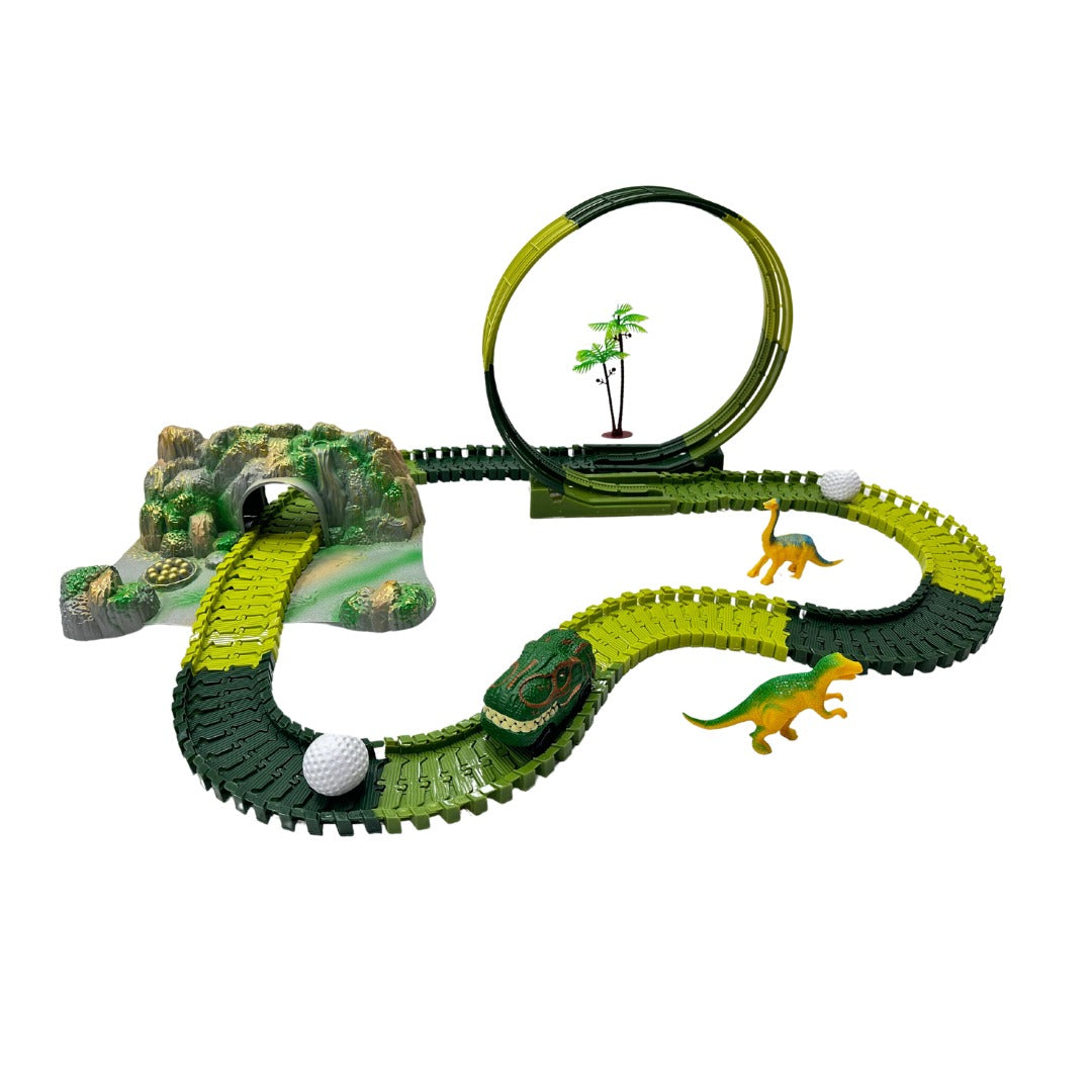 🦕✨ Pista de Dinosaurios + Carro Todo Terreno | Set Educativo y Armable