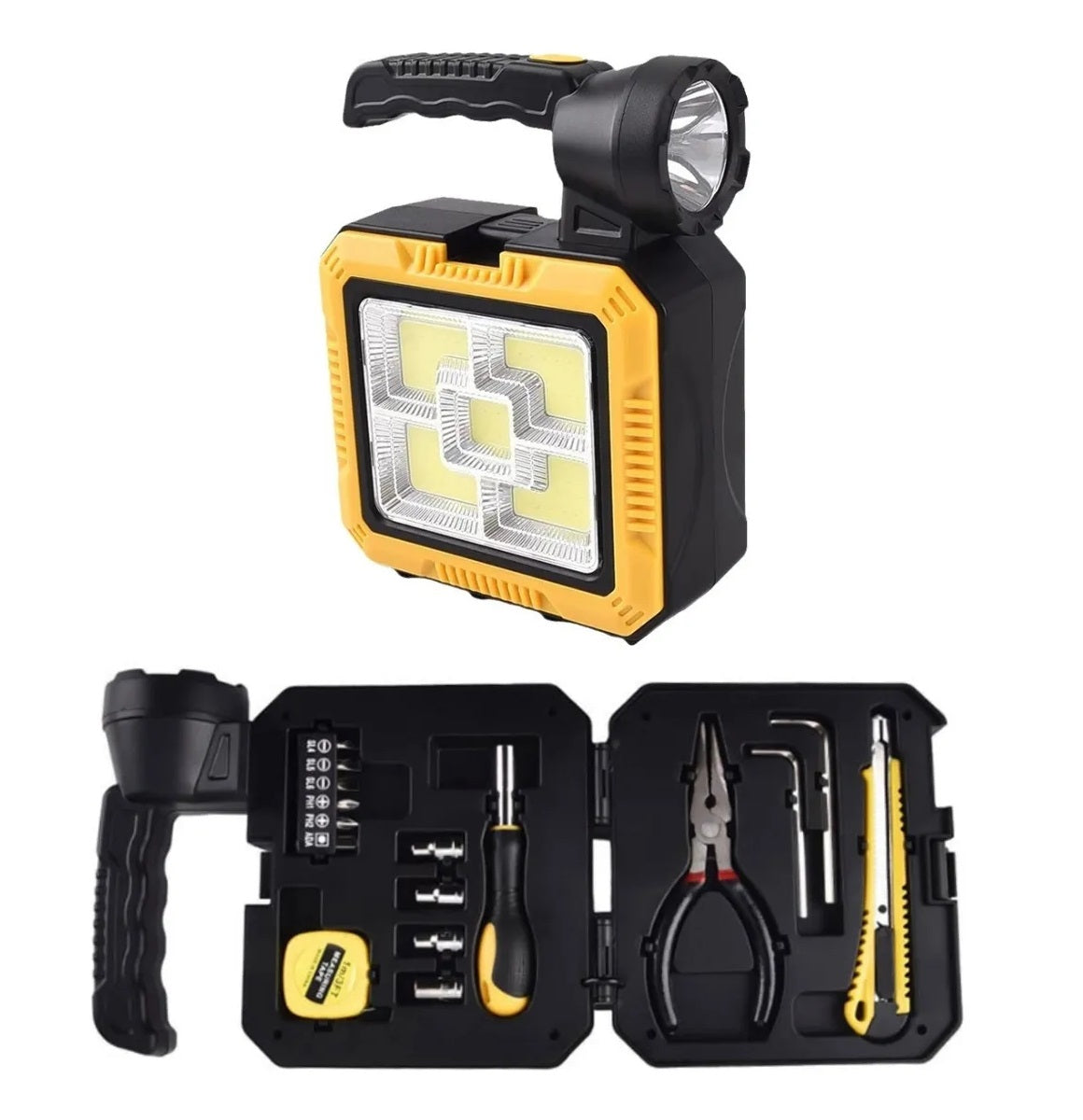 Linterna Multifuncional Solar con Power Bank y Kit de Herramientas