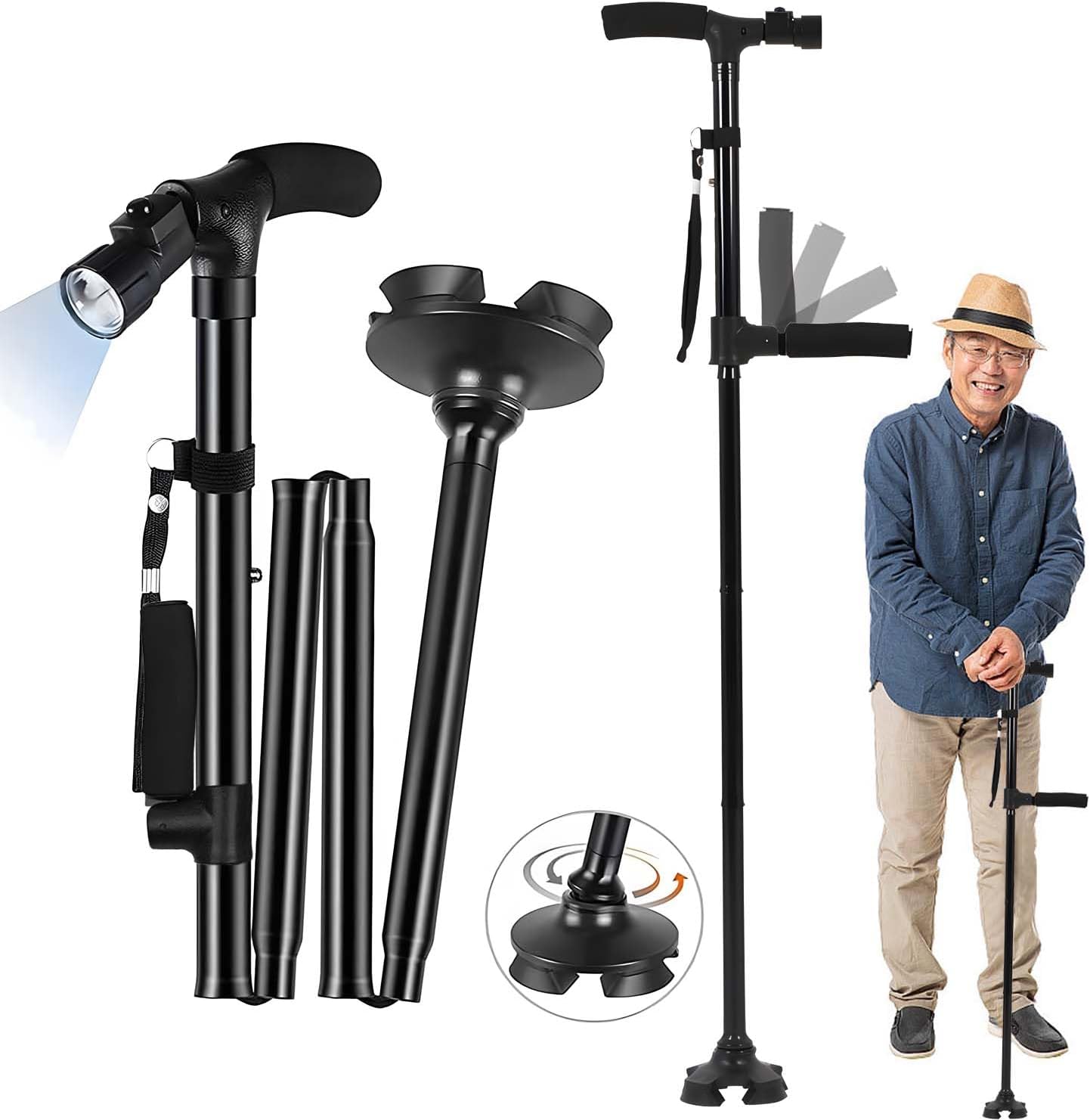 Bastón plegable - Más estabilidad y seguridad en cada paso