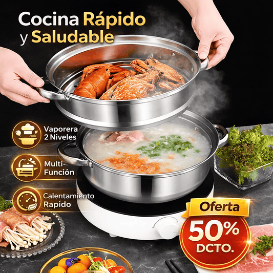 VaporChef Pro®: Olla Vaporera Doble Nutristeam