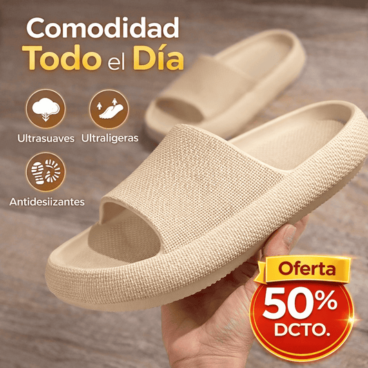 Cloud Slides Unisex: chanclas de EVA con suela gruesa (4 cm) para una pisada suave y cómoda.