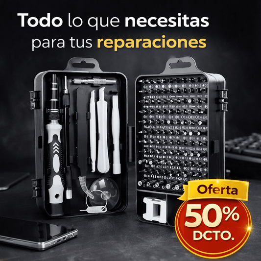 Kit Destornilladores de Precisión 120 en 1: el set completo para reparar electrónica y tornillos especiales