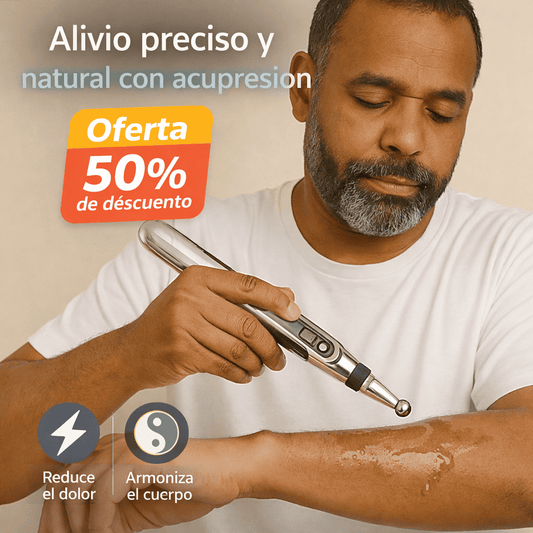 Pluma de Acupresión sin Aguja: estimulación localizada para relajación, con 9 niveles y recarga USB