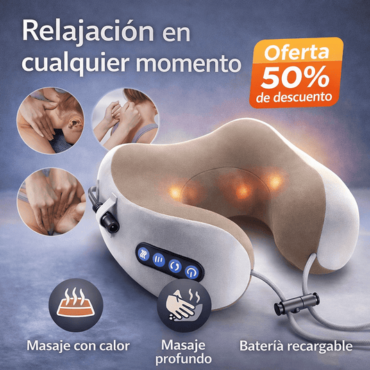 Almohada de Masaje Cervical Vibratoria – Relajación y Soporte Inteligente en Cualquier Lugar