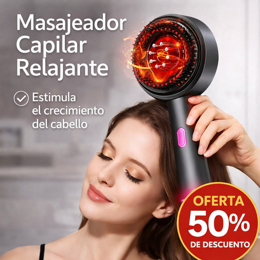 Cepillo Masajeador Capilar con Luz LED – Relaja tu cuero cabelludo y cuida tu cabello en minutos