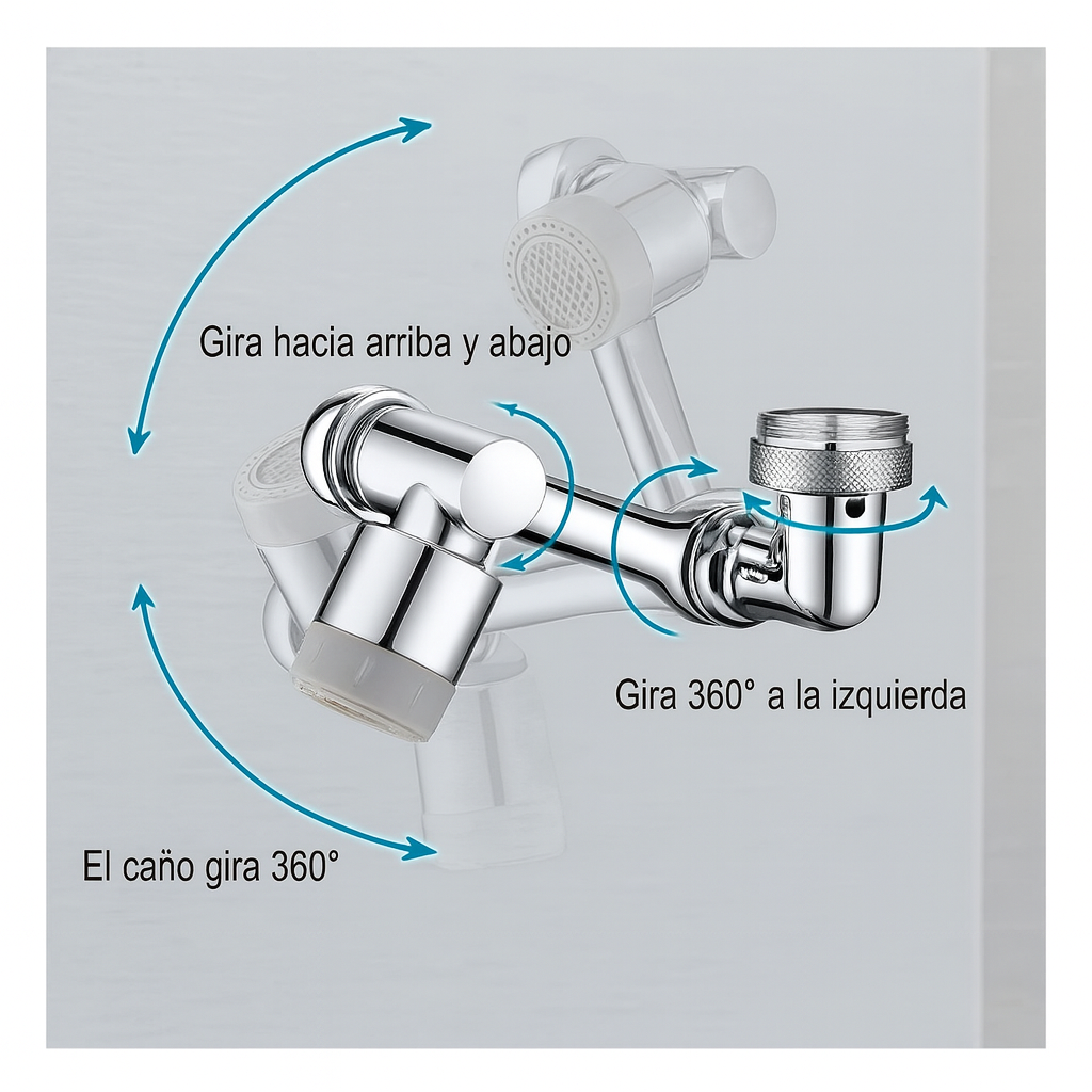 Extensor Giratorio 360° — El toque inteligente que tu cocina o baño necesitaba