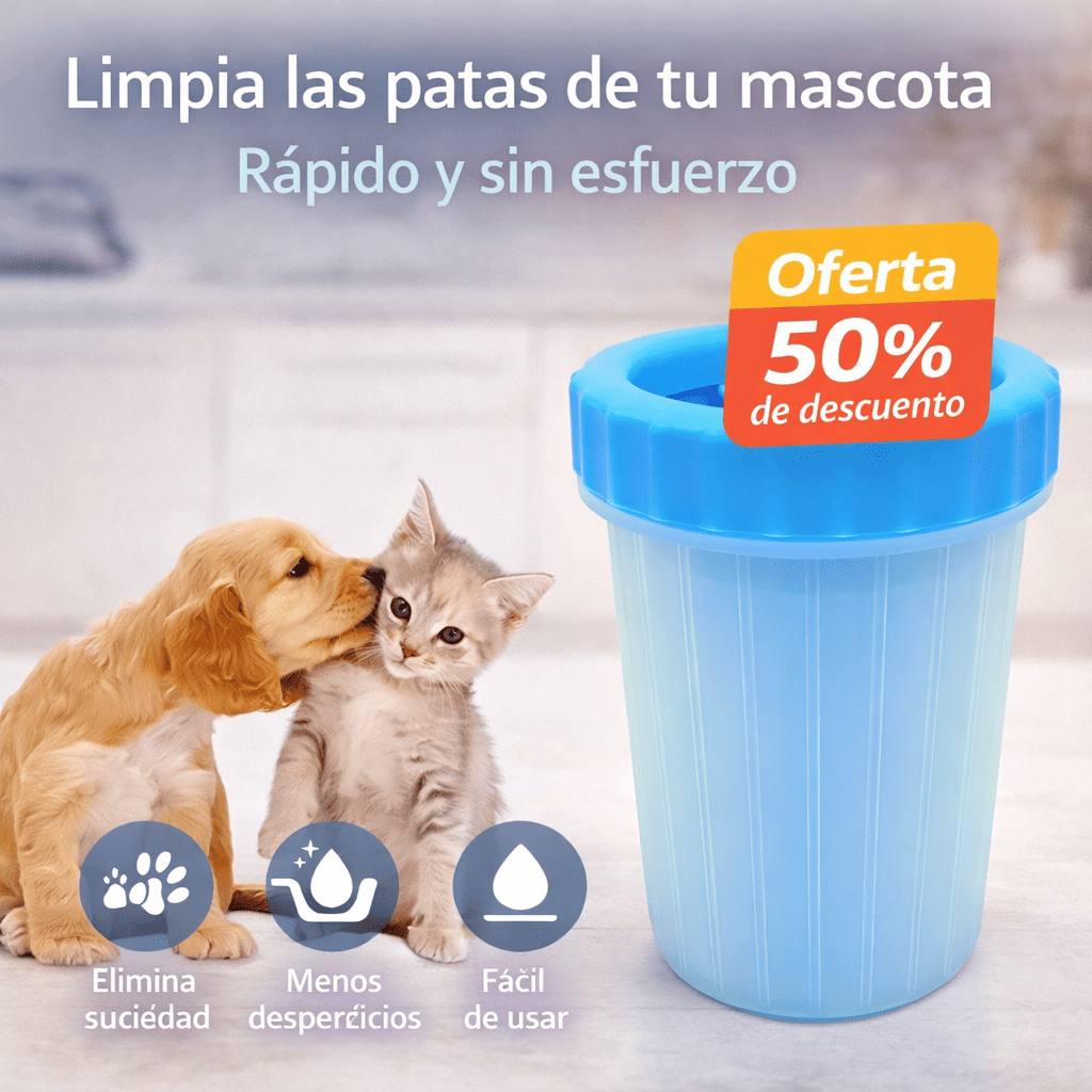 Patas limpias en minutos: Limpiador de Patas para Perros (portátil y fácil de usar)