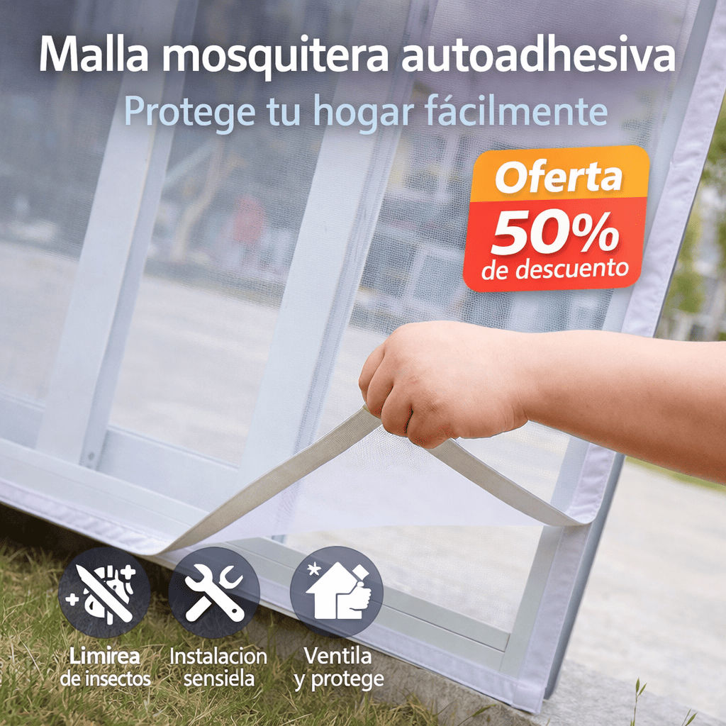 Mosquitera para Ventanas: entra aire fresco, se reduce la entrada de insectos (malla negra recortable)