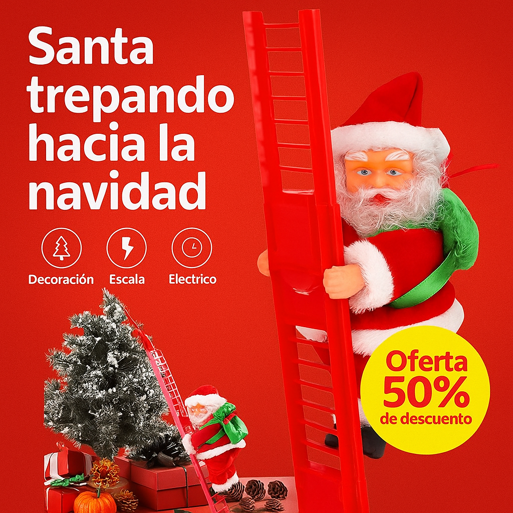 Papá Noel Trepador™ – ¡La decoración navideña que cobra vida en tu hogar!
