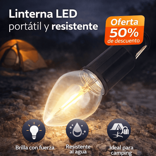 Bombillo LED Recargable para Camping – Iluminación Portátil y Confiable Donde Estés