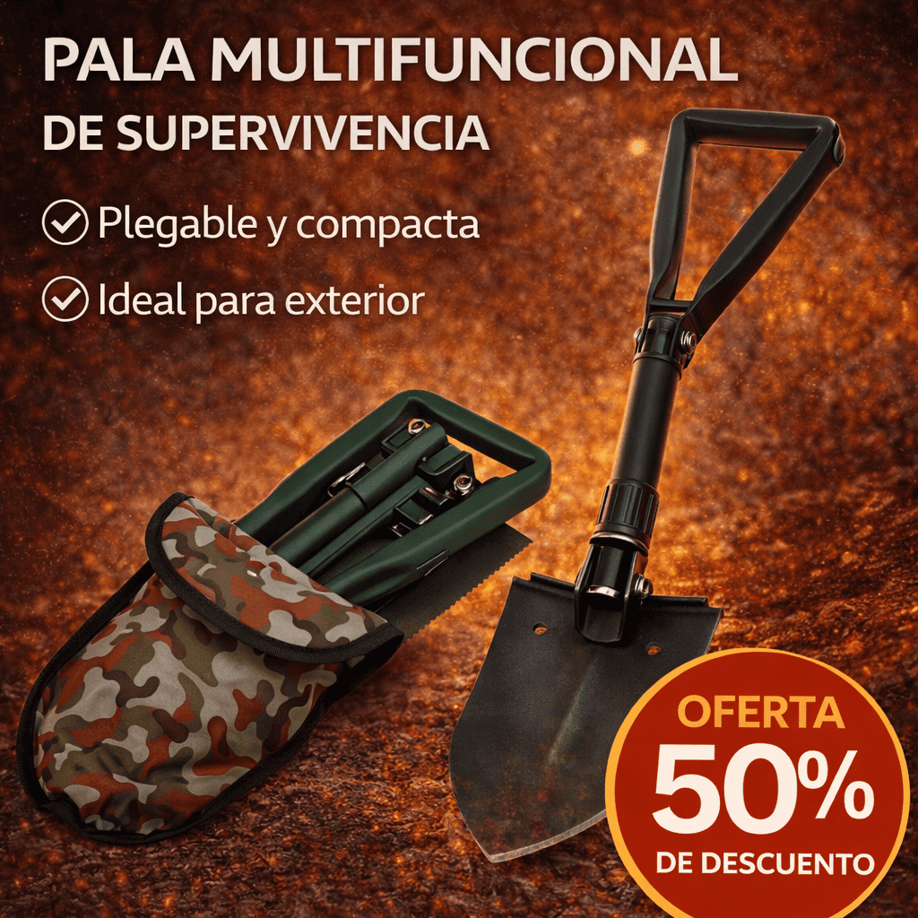 Pala de Camping Plegable de Supervivencia – Resistente, Compacta y Lista para Todo
