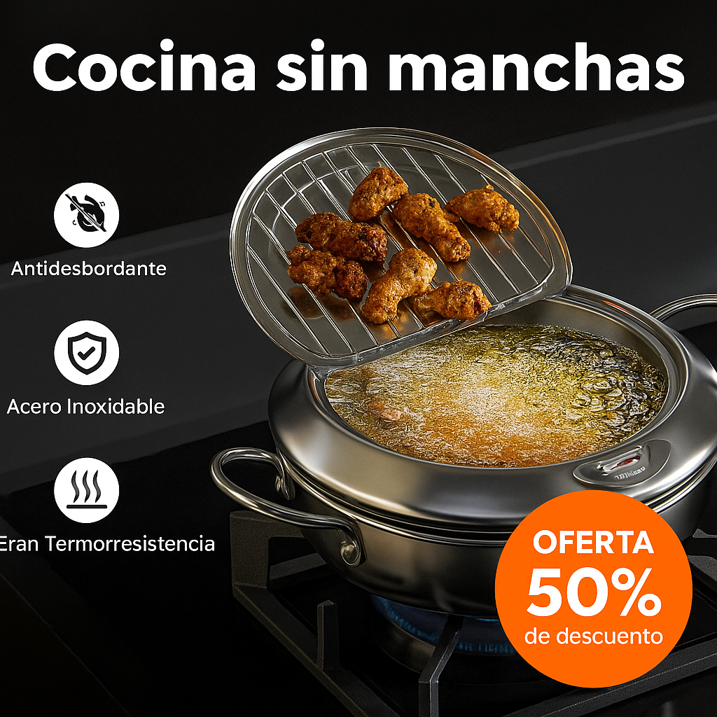 Freidora de Acero Inoxidable ProChef™ — Crocancia perfecta sin complicarte en la cocina