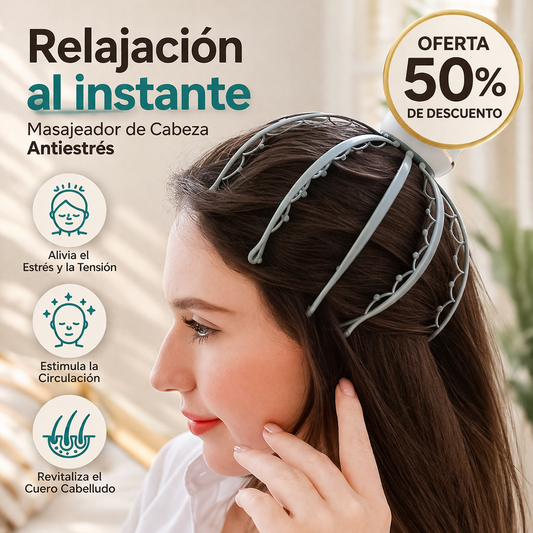 Masajeador de Cabeza Tipo Pulpo – Relájate y Desconéctate en Minutos