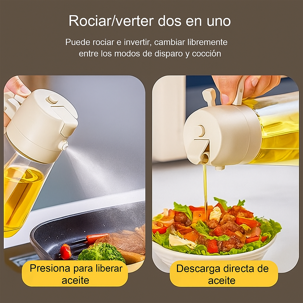 Botella de Aceite 2 en 1 – Spray y Vertido con Control Total 👩‍🍳✨