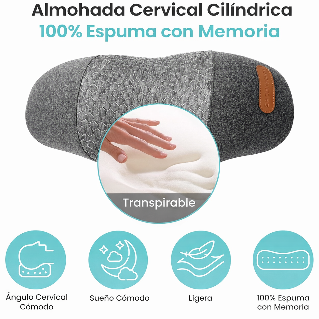 Almohada Cervical con Masaje + Calor (USB): relájate en casa u oficina en minutos