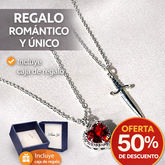 COLLAR CORAZÓN & ESPADA - El símbolo perfecto de amor, protección y conexión eterna