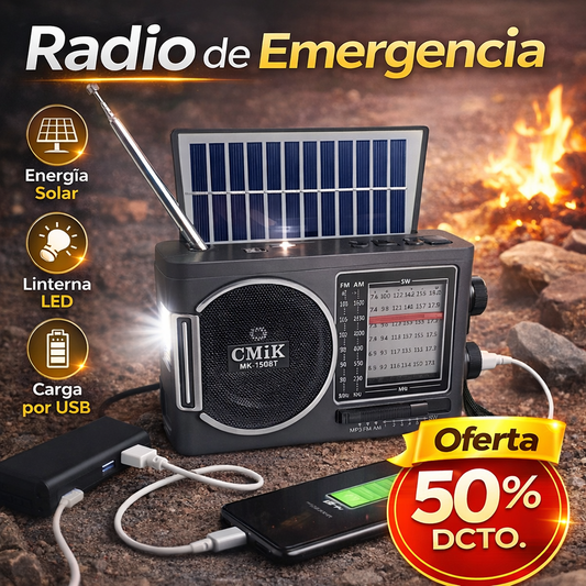 Radio Solar Todoterreno: Música, Linterna y Energía Inagotable para Cualquier Aventura o Emergencia