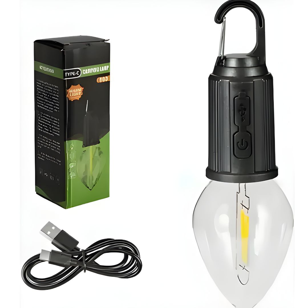 Bombillo LED Recargable para Camping – Iluminación Portátil y Confiable Donde Estés