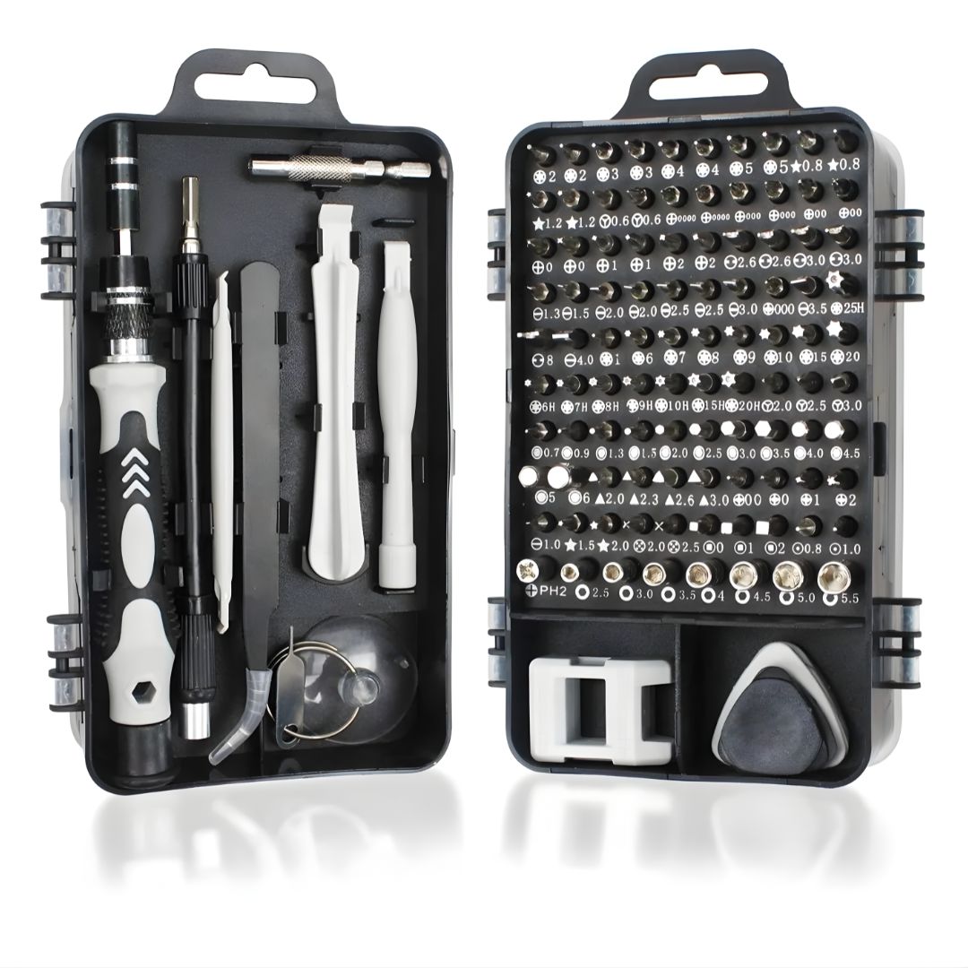 Kit Destornilladores de Precisión 120 en 1: el set completo para reparar electrónica y tornillos especiales