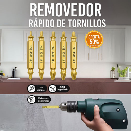 Extractor de Tornillos 6 en 1 – Quita cualquier tornillo en segundos