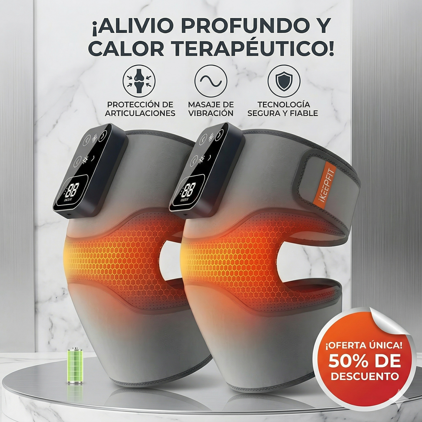 Rodillera Térmica Digital Ajustable – Relajación y Confort para tus Rodillas
