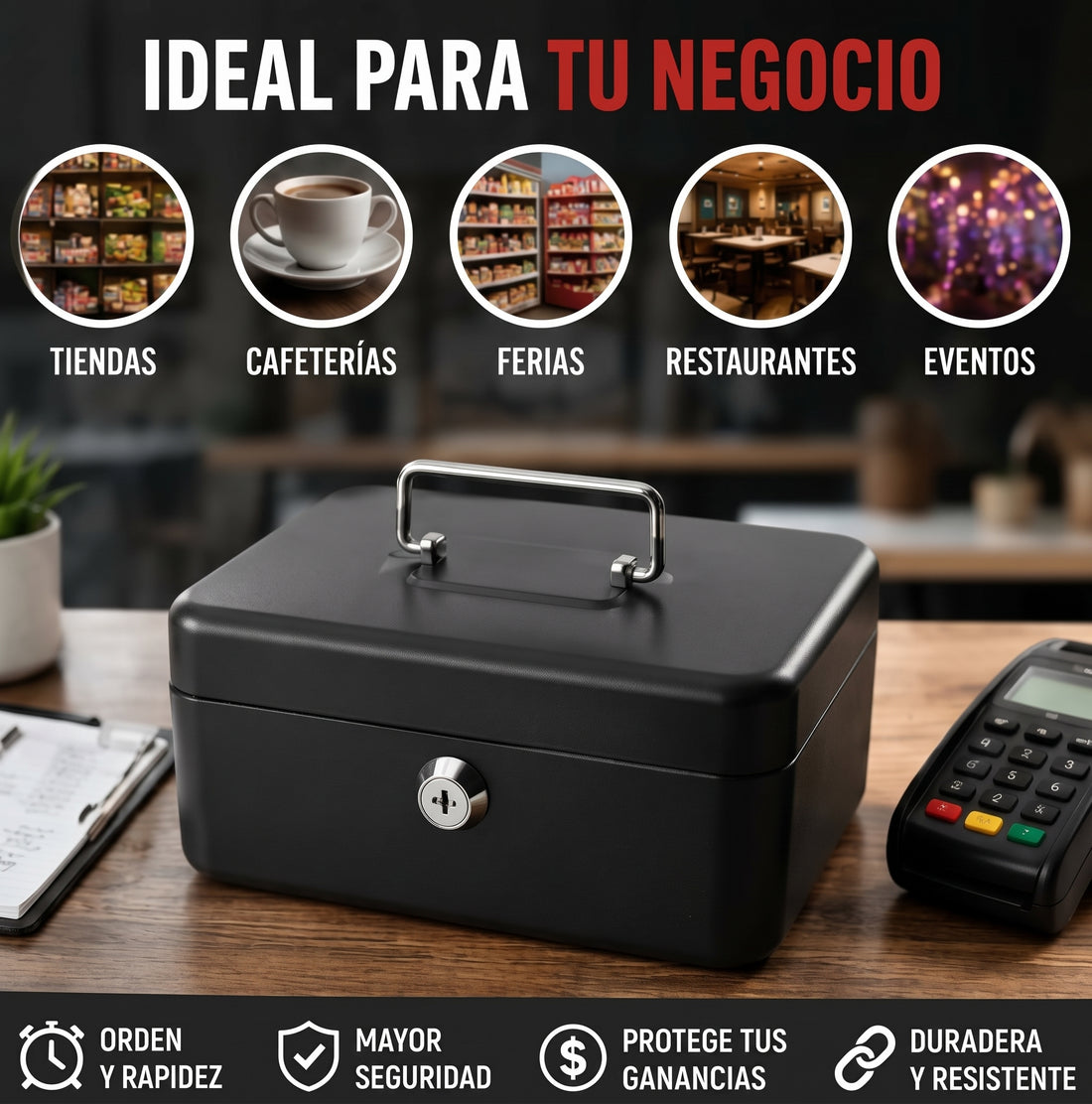 Caja de seguridad para monedas y billetes